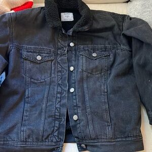Black jeans fleece lined jacket